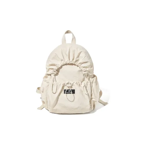 LIVEBOX EN DIRECT Nylon Backpack Small Size Women's Ecru/Black