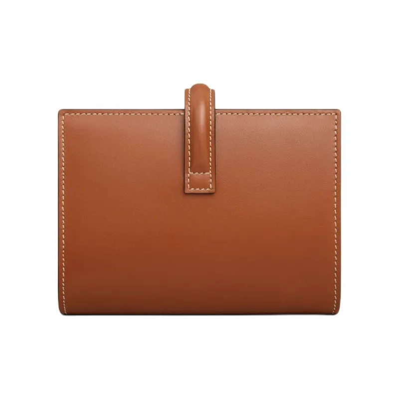 CELINE Shiny Calfskin Wallet Women's Brown-2