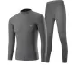 Thermal Underwear Tops+Long Johns Clothing Sets (Dark Heather Gray)-Pure Cotton, Skin-Friendly/3A Antibacterial/Windproof Mock Neck