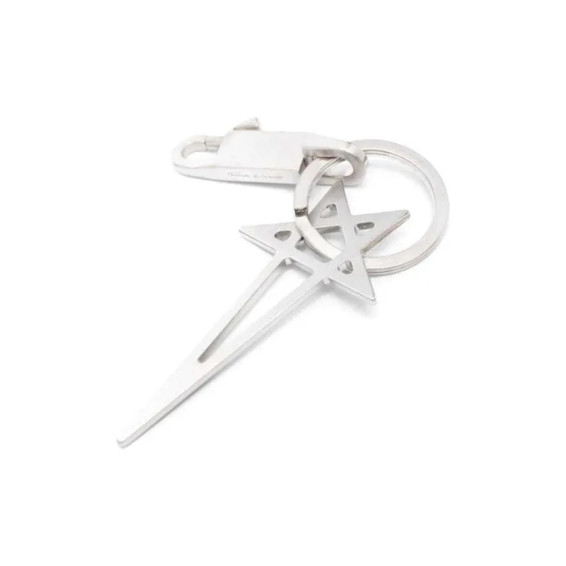 RICK OWENS Pentagram Brushed-finish Keyring-1