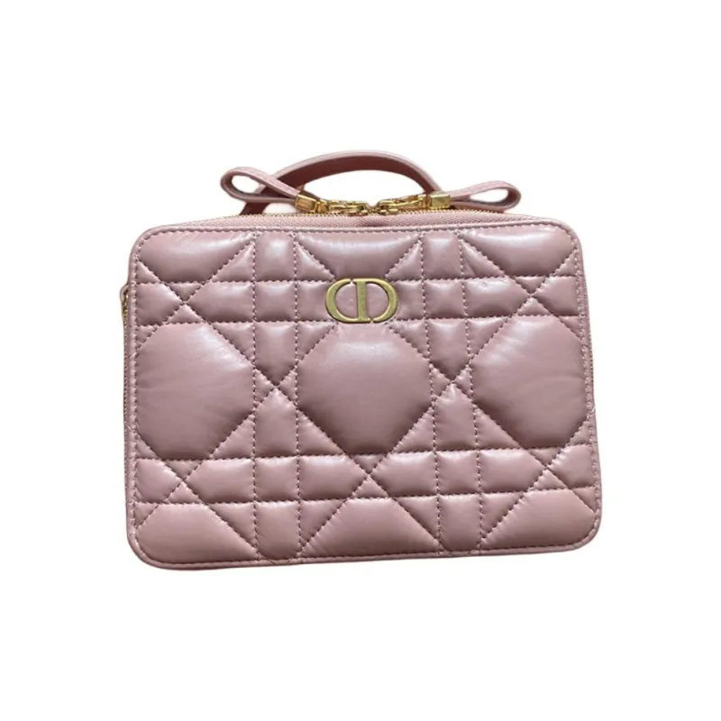DIOR Cow Leather Portable Crossbody Bag, Shoulder Bag Women's Light Brown-1