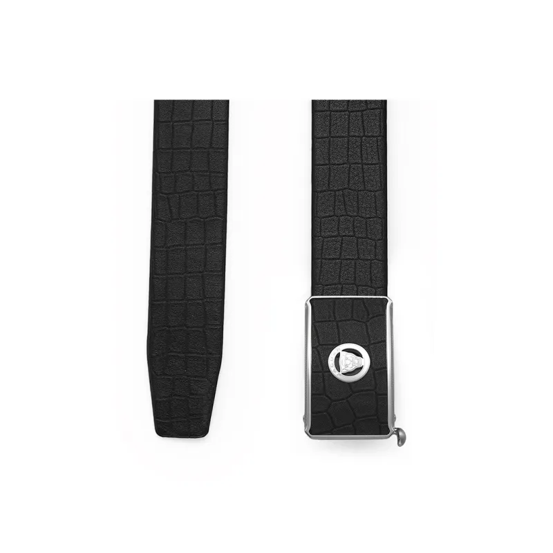 JAGUAR Advanced Men's Versatile Automatic Buckle Genuine Leather Cow Leather Leather Belts Men's Black Width 3.4cm-1