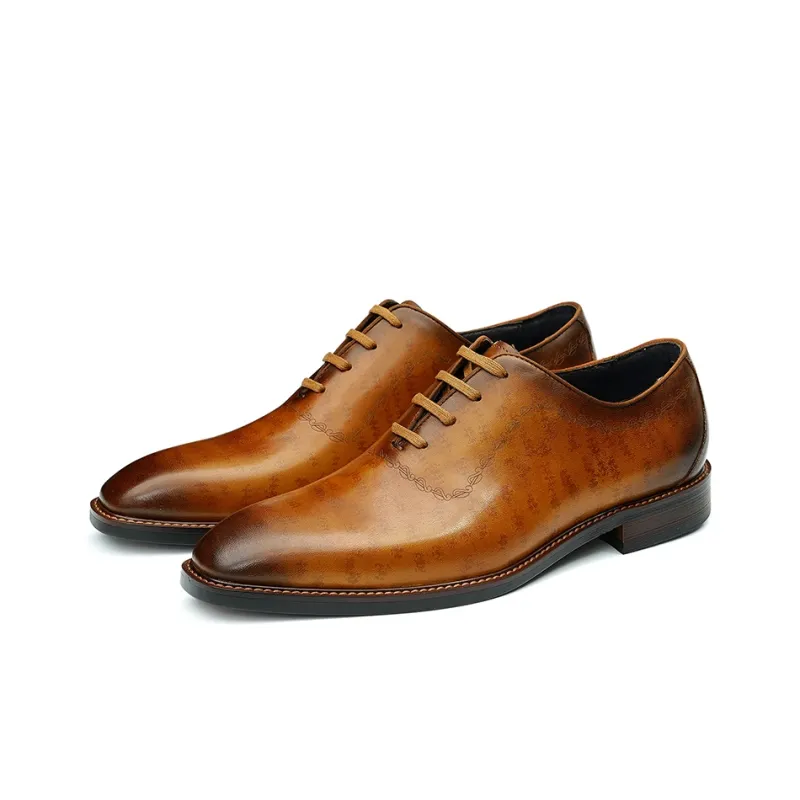 ASTON M.JAZZ Dress Shoes Men Low Top White/Brown-9