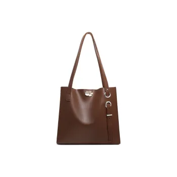CHISIY Leather Tote Bag Shopping Bag Handbag Shoulder Bag Large Size Women's Brown