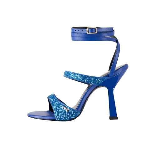 Patrizia Pepe 100mm Glittered Leather Sandals