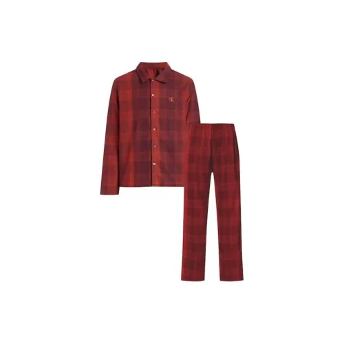 CK/Calvin Klein L/S PANT SET Pajama Set Europe Version Men's Red
