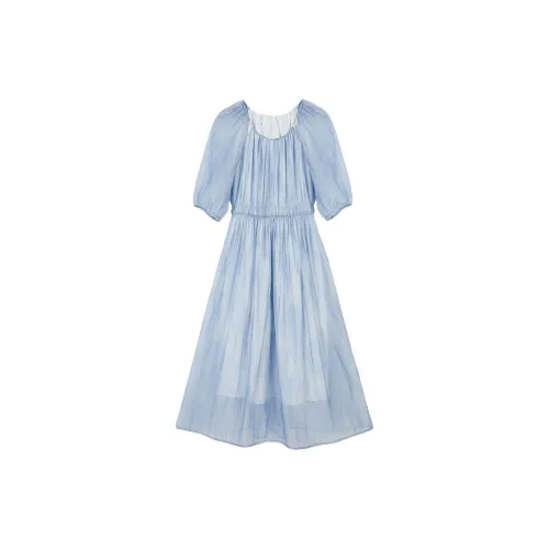 XIANGYING Short-Sleeved Dresses Women's Blue