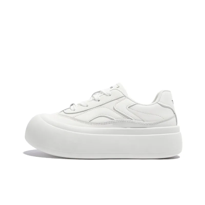 TUOPIN Pie Shoes Anti Slip Wear Resistant Skateboard Shoes Women's White-2