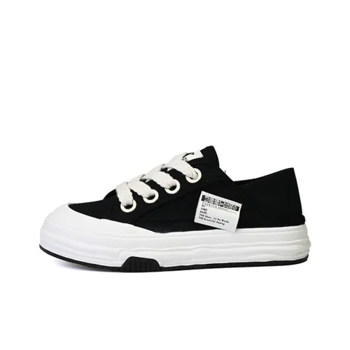 DEERWAY Canvas Shoes Women's Low-Top Black