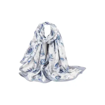 Eucalyptus Ornamentation Silk Scarves Women's