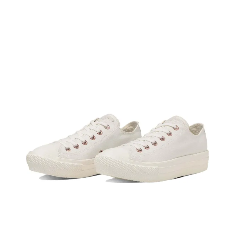 Converse All Star Light Durable Breathable Low Top Canvas Shoes Women's White Japan Version-2
