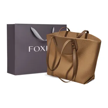 FOXER Cow Leather Tote Bag, Shopping Bag, Shoulder Bag Regular Women's Honey Brown