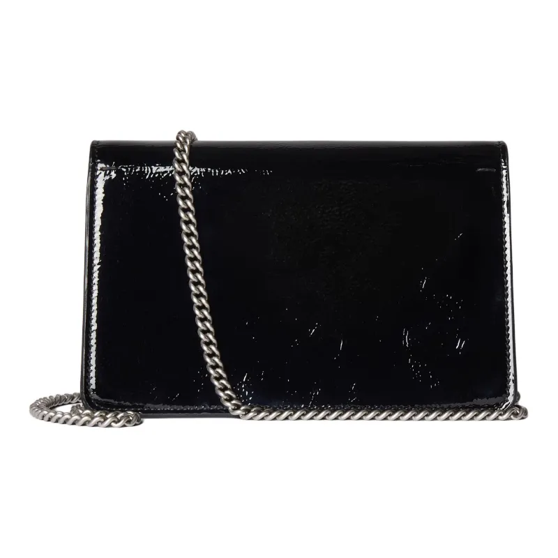 GUCCI Dionysus Patent Leather Crossbody Bag Shoulder Bag Extra Mini Women's Black-3
