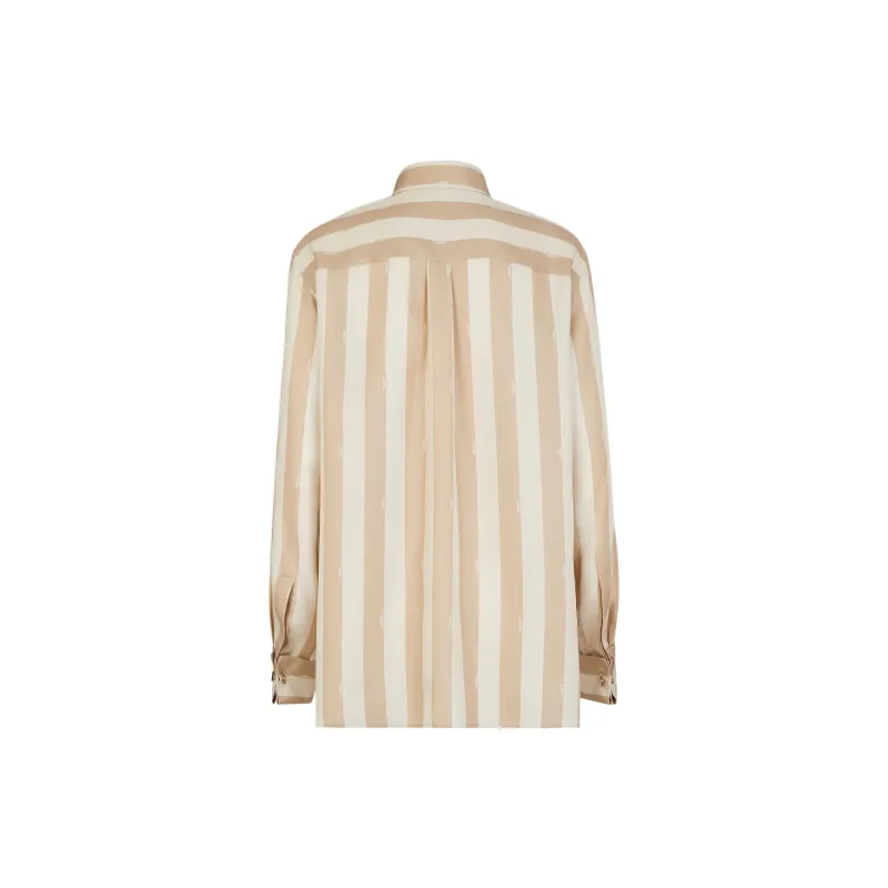 FENDI Striped Long Sleeved Shirt-1
