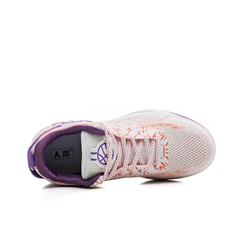 RENBEN Cushioned Wear Resistant Breathable Lightweight Low Top Basketball Shoes Men's Purple-3