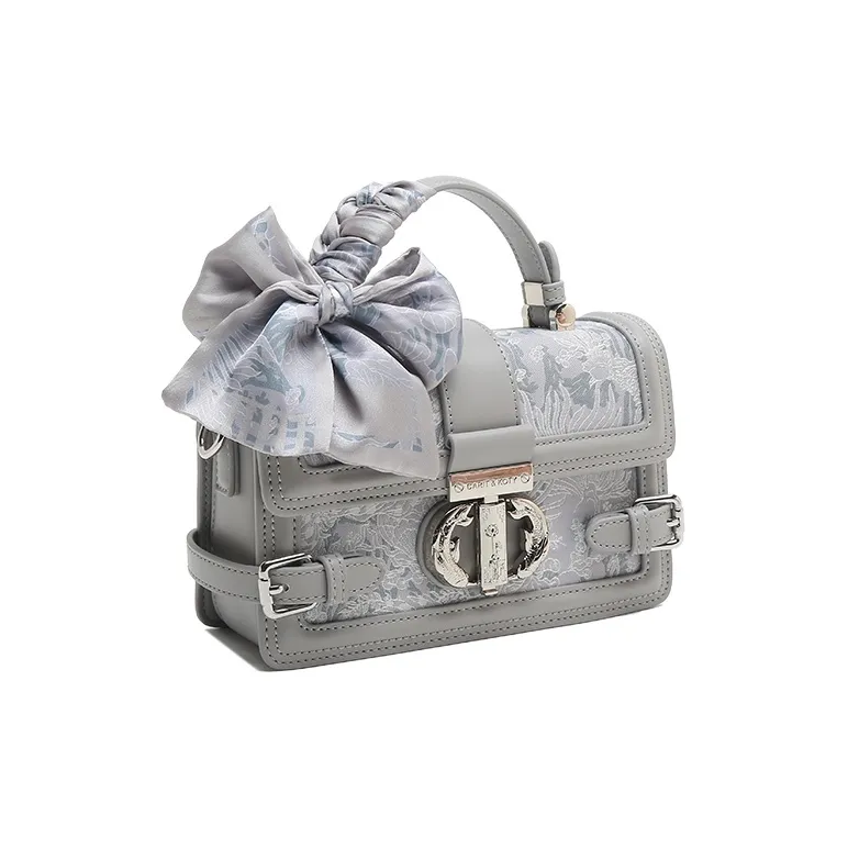 Carit&Koty Polyurethane, Synthetic Leather Crossbody Handbag Regular Women's Pink/Gray-8