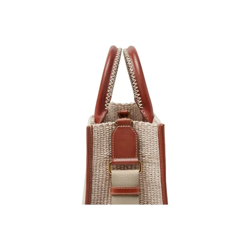 VERSACE Raffia One Shoulder Handbags Small Size Women's Beige-3