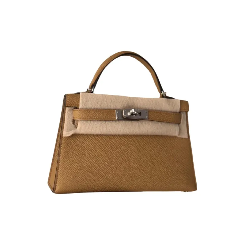 HERMES Mini Kelly Epsom Leather Kelly Bag Shoulder Bag Crossbody Bag Handbag Women's 2S Sesame-1