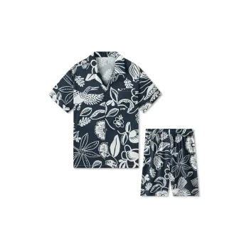 Good Fortune Pajama Set Men's Navy Blue