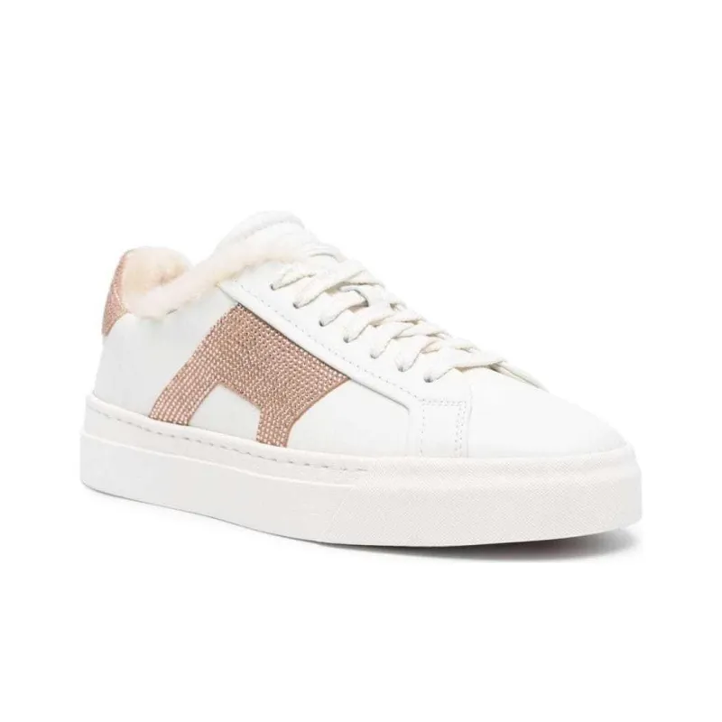 Santoni Rhinestone embellished Leather Sneakers Women's-2