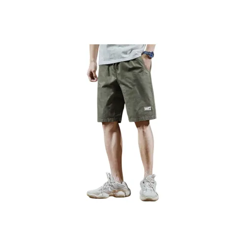 Tonlion Casual Shorts Men Army Green