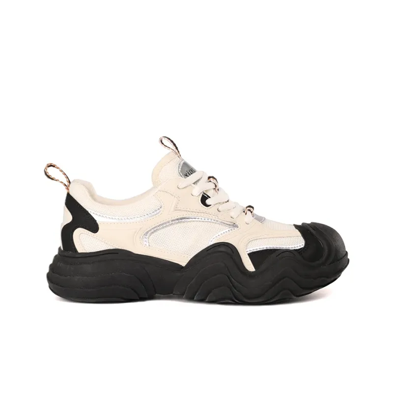 XIAOFAMIAO Fashionable Versatile Running Breathable Mesh Platform Height Increasing Casual Shoes Women's-1