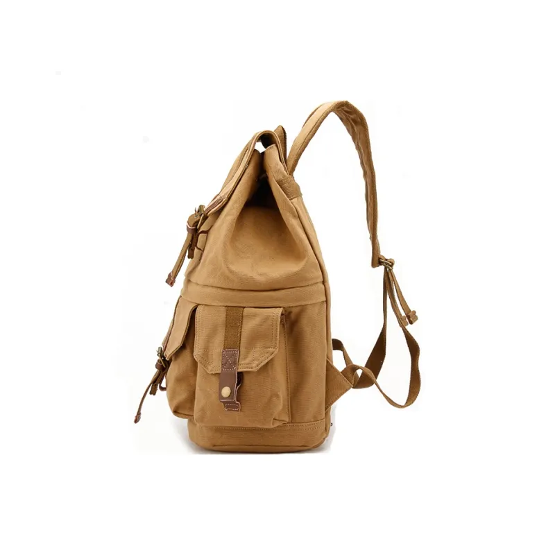 TTaG．baG Canvas Backpack Unisex Khaki/Army Green-1