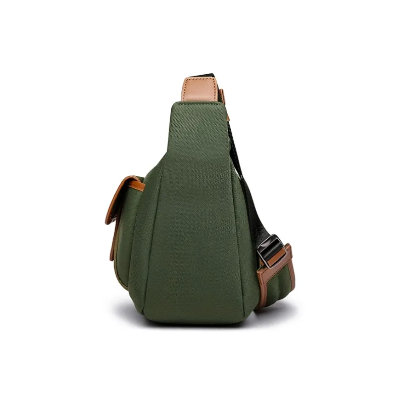 FAIRWHALE Oxford With Cow Leather Tote Dumpling Bag, Shoulder Bag, Crossbody Bag Regular Unisex Peacock Green-2