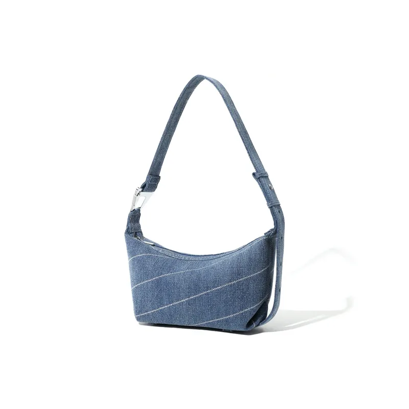 MASTER CANVAS Fabric Shoulder Bag Women's Blue/Black-1