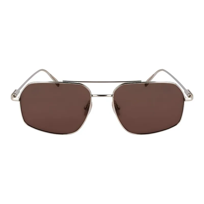 FERRAGAMO Metal Aviator Sunglasses Men's Silver-1