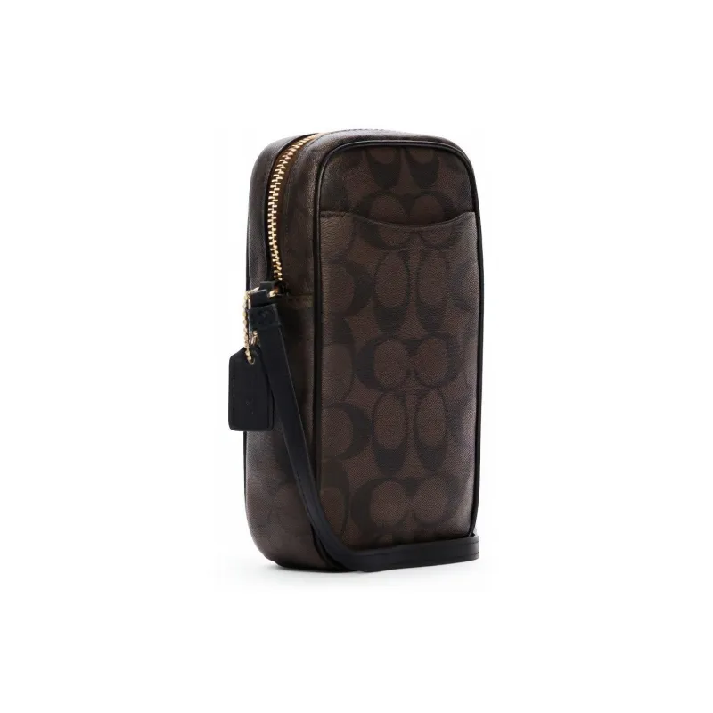 COACH N/S Canvas With Leather Camera Bag Shoulder Bag Crossbody Bag Regular Women's Dark Brown-1