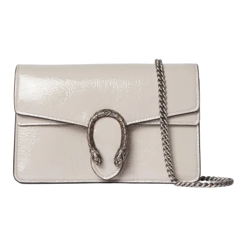 GUCCI Dionysus Patent Leather Crossbody Bag Shoulder Bag Extra Mini Women's White