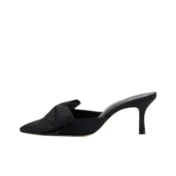 Larroude Closed Toe Slippers 6.4cm Women's Black