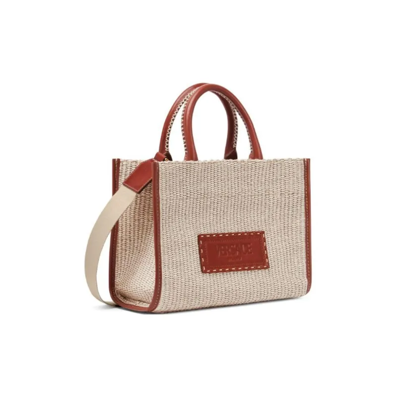 VERSACE Raffia One Shoulder Handbags Small Size Women's Beige-1