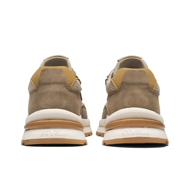 G.N.SHIJIA Casual Shoes Men Low Top Beige Brown/Beige Green-3