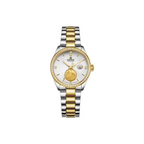 EBOHR Mechanical Movement Stainless Steel Strap Watch Women's Watch Silver Dial