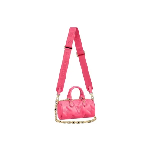 LOUIS VUITTON Calfskin Chain Bag Shoulder Bag Crossbody Bag Handbag Small Size Women's Pink