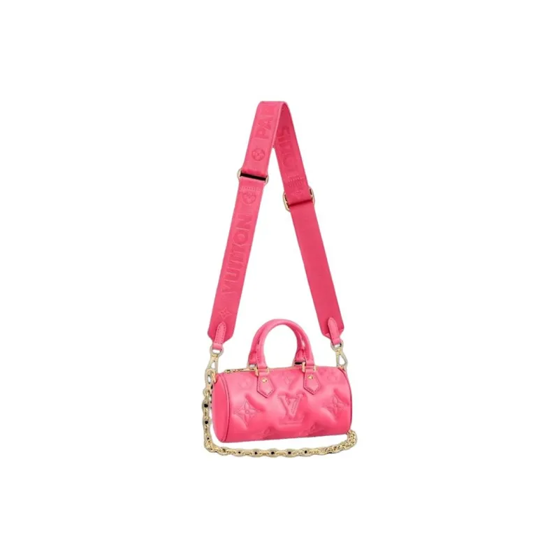 LOUIS VUITTON Calfskin Chain Bag Shoulder Bag Crossbody Bag Handbag Small Size Women's Pink-0