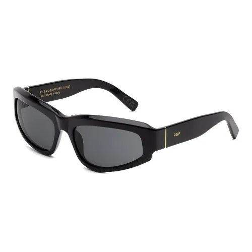 Retrosuperfuture Acetate Irregular Shape logo-debossed sunglasses Unisex Black