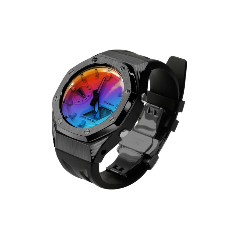 Keppot Compatible With Farm Oak GA 2100 GA 2110 GA B2100 GM 2100 Upgrade Black Panther Watch Cases Unisex-14