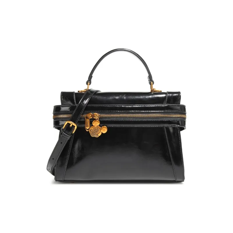Disney PU Shoulder Bag Crossbody Bag Women's Mickey Black/Gold-0