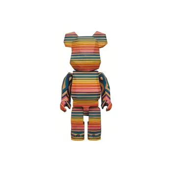 BE@RBRICK x Fragment Design 400% Hiroshi Fujiwara Polygon Rainbow Wood Trendy Figures 28cm
