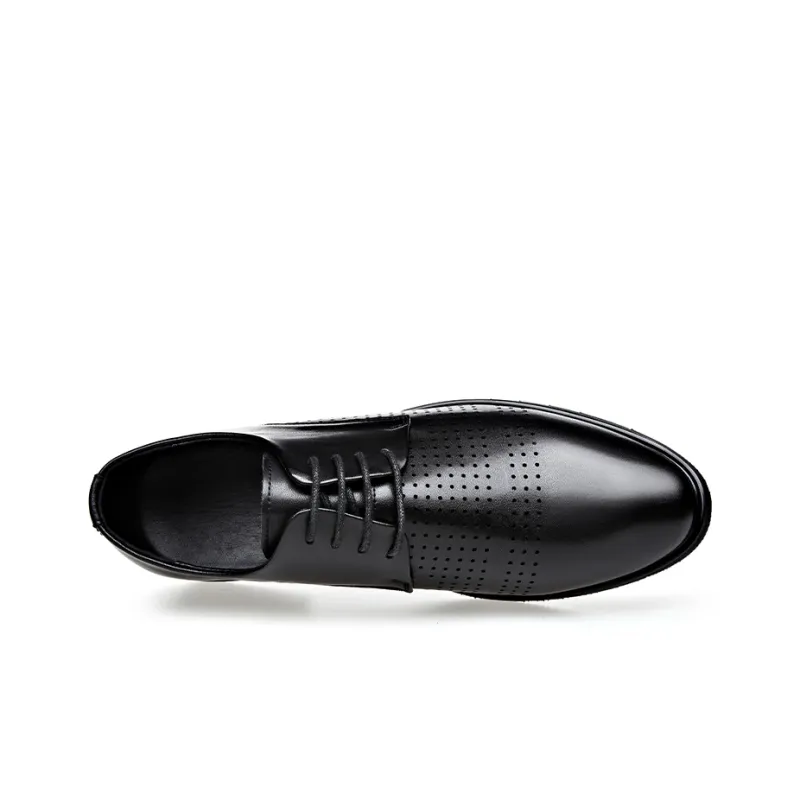 Romon Dress Shoes Men Low Top Black-2