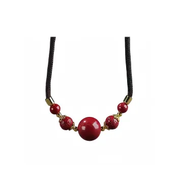 Noritake Reconstructed Cinnabar Jade Necklaces Unisex