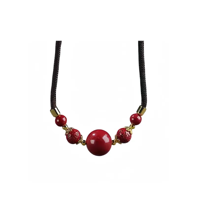 Noritake Reconstructed Cinnabar Jade Necklaces Unisex-0