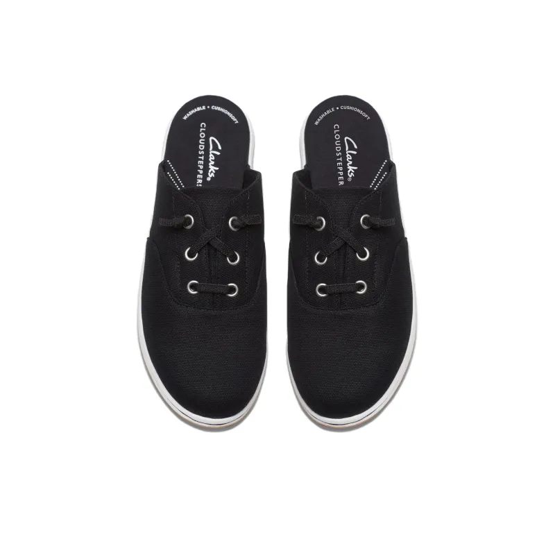 Clarks Rubber Sole Wrap-toe Slippers Women's Black-4
