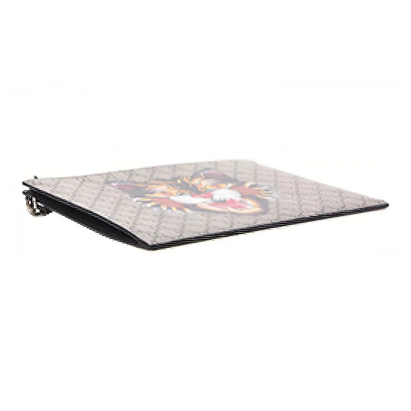 GUCCI Artificial Leather Clutch Men's Ebony & Black-2