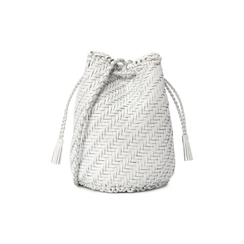 Dragon Diffusion Cow Leather Bucket Bag, Handbag, Shoulder Bag, Crossbody Bag Regular Women's White-4