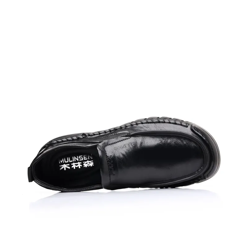 Mulinsen Men's Casual Shoes Men Low Top Black/Dark Brown-2