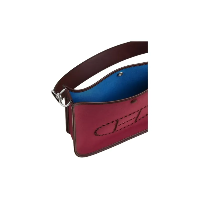 HERMES Evelyne Officier Canvas With Swift Calfskin Crossbody Bag Shoulder Bag Women's Dark Red & Red-3